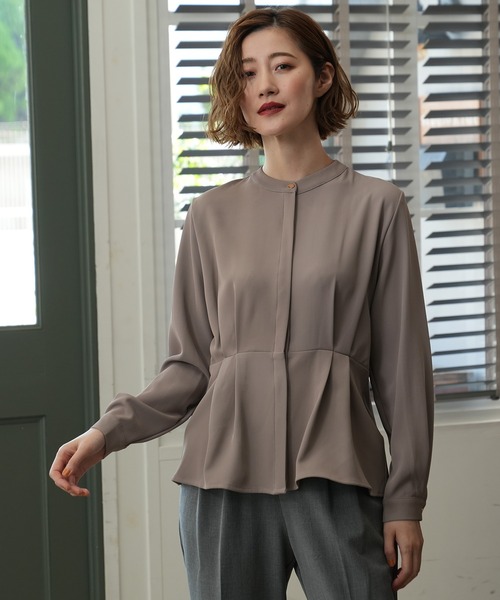 「TRUDEA」 長袖ブラウス MEDIUM グレイッシュブルー レディース_画像7