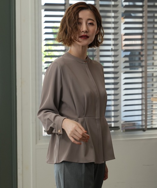 「TRUDEA」 長袖ブラウス MEDIUM グレイッシュブルー レディース_画像8
