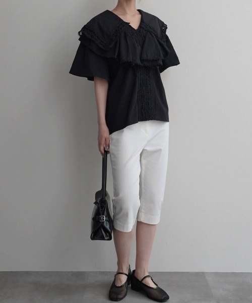 Rashik ブラウス シャツ 「Rashik」ビッグカラーケープブラウス