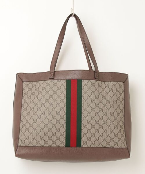 GUCCI（グッチ） GGキャンバス オフィディア トートバッグ - ブラウン 