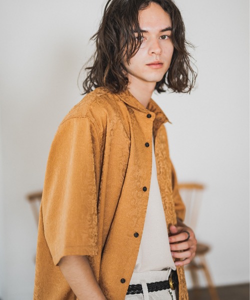 「Casper John」 半袖シャツ SMALL ベージュ メンズ_画像8
