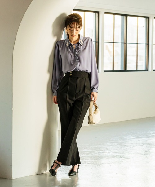 「Andemiu」 スラックス SMALL グリーン レディース_画像3