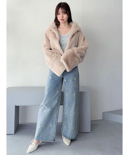 dazzlin（ダズリン） コート アウター ショートビットフェイクファー 