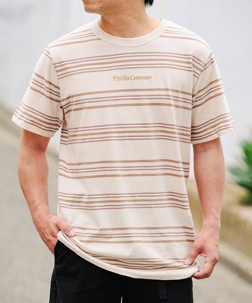 tシャツ Tシャツ メンズ THRILLS MEMORY STRIPE MERCH FIT TEE (スリルズ メモリー ストライプ マーチフィット｜zozo