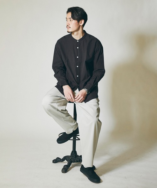 JOURNAL STANDARD シャツ オーバーサイズ パターン バンドカラー