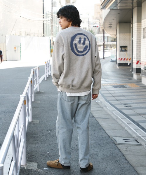 トレーナー スウェット 「UNISEX」ISTKUNST／ロゴスマイリープルオーバー（裏起毛）　2168682 レディース メンズ セール】【UNISEX】ISTKUNST／ロゴスマイリープルオーバー（裏