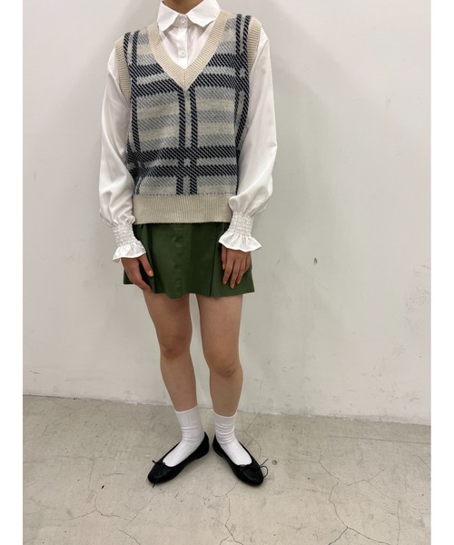 PHILLY（フィリー） ベスト ジレ チェックベストSETシャツ レディース