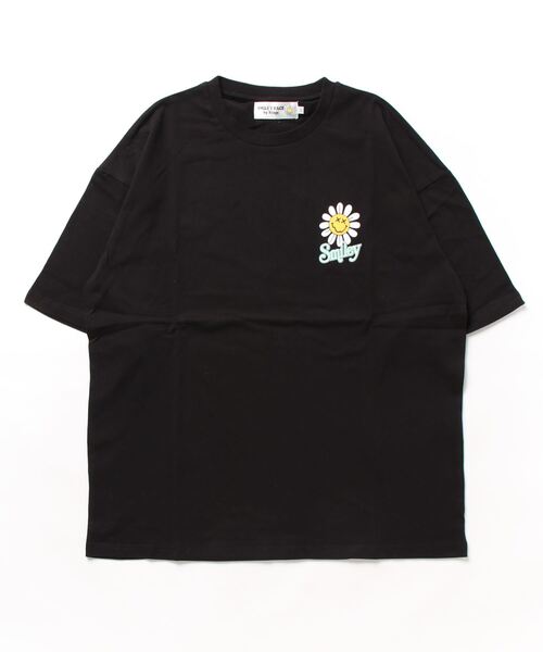 JUGLANS（ユグランス） tシャツ 「SMILEY FACE」ロゴフラワースマイル