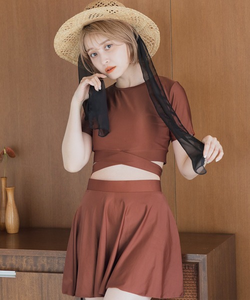 水着 バックリボンセパレートワンピース ビキニ レディース : ZOZOTOWN