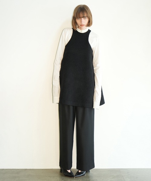 スラックス パンツ WOOL BASIC TUCK PANTS レディース_12