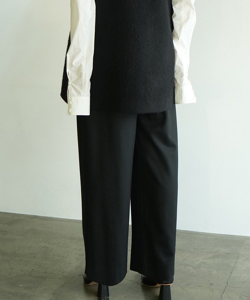 スラックス パンツ WOOL BASIC TUCK PANTS レディース_16