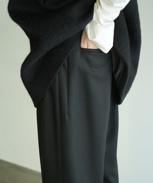 スラックス パンツ WOOL BASIC TUCK PANTS レディース_17