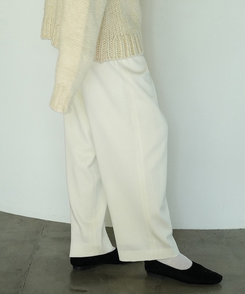 スラックス パンツ WOOL BASIC TUCK PANTS レディース_18