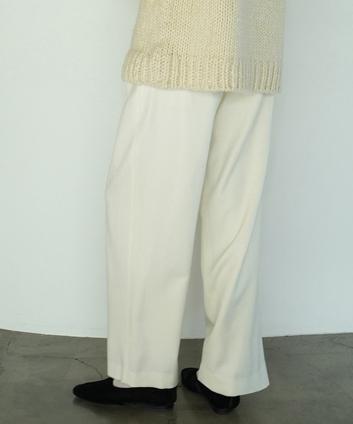 スラックス パンツ WOOL BASIC TUCK PANTS レディース_19