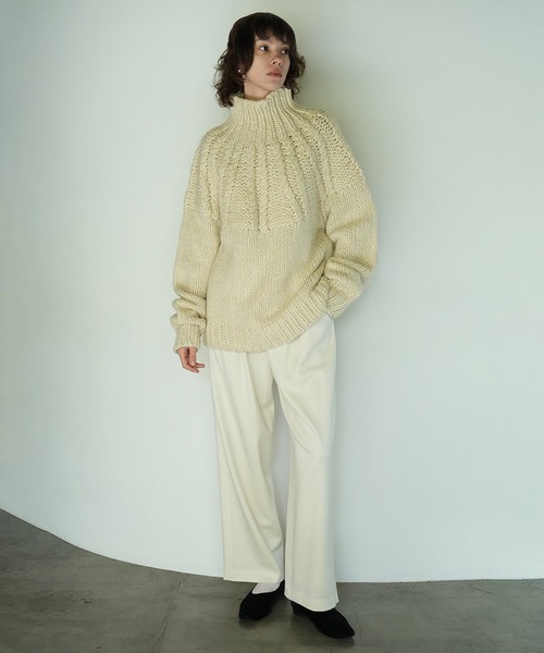 スラックス パンツ WOOL BASIC TUCK PANTS レディース_20