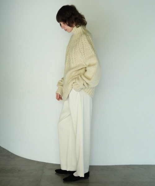 スラックス パンツ WOOL BASIC TUCK PANTS レディース_21