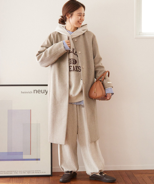 JOURNAL STANDARD relume」 ノーカラーコート 38 ベージュ系その他 