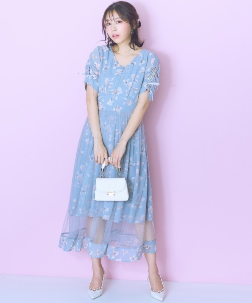 marun ワンピース 「大きいサイズ」 フラワープリントオーバー
