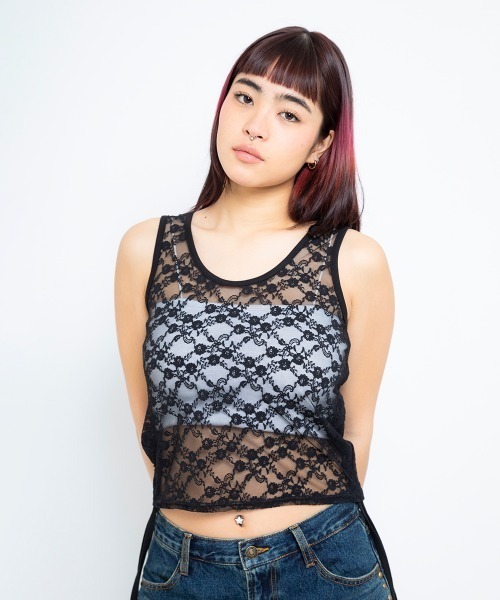 タンクトップ ノースリーブ atmos pink 2WAY Side shirring Tank Top / アトモス ピンク ツーウェイ サイド シ