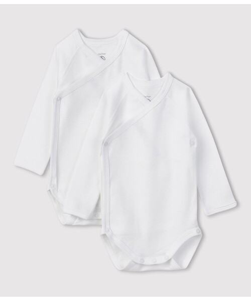 PETIT BATEAU（プチバトー） ベビー肌着 長袖あわせボディ2枚組