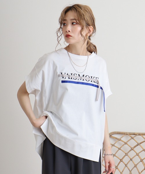 tシャツ Eglantine リボンテープ付きカットソー レディース EGLANTINE tシャツ Eglantine リボンテープ付きカットソー