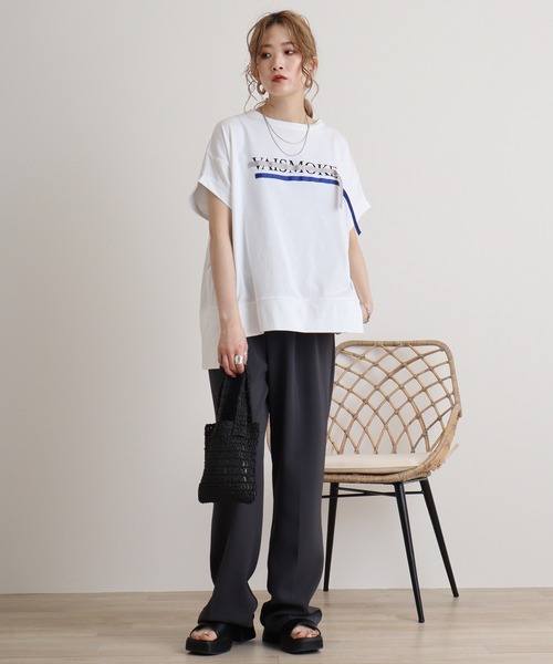 tシャツ Eglantine リボンテープ付きカットソー レディース EGLANTINE tシャツ Eglantine リボンテープ付きカットソー