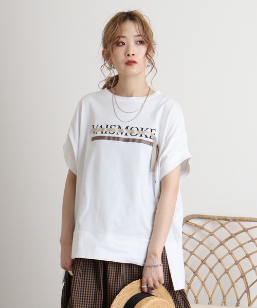 tシャツ Eglantine リボンテープ付きカットソー レディース EGLANTINE tシャツ Eglantine リボンテープ付きカットソー