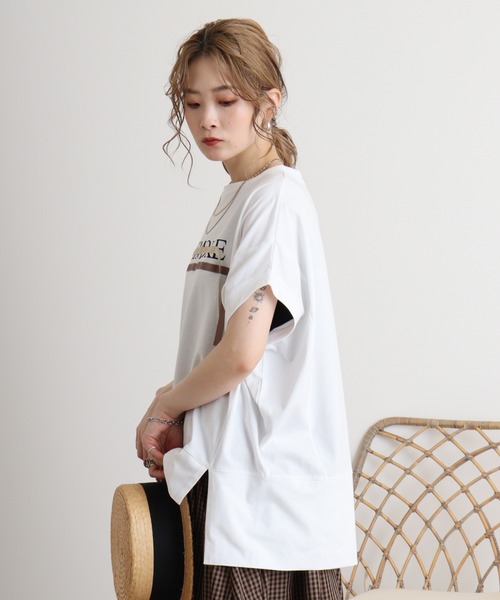 tシャツ Eglantine リボンテープ付きカットソー レディース EGLANTINE tシャツ Eglantine リボンテープ付きカットソー