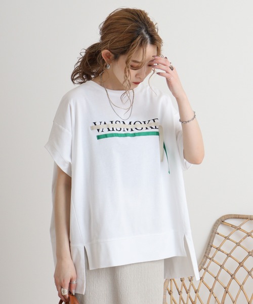 EGLANTINE tシャツ Eglantine リボンテープ付きカットソー