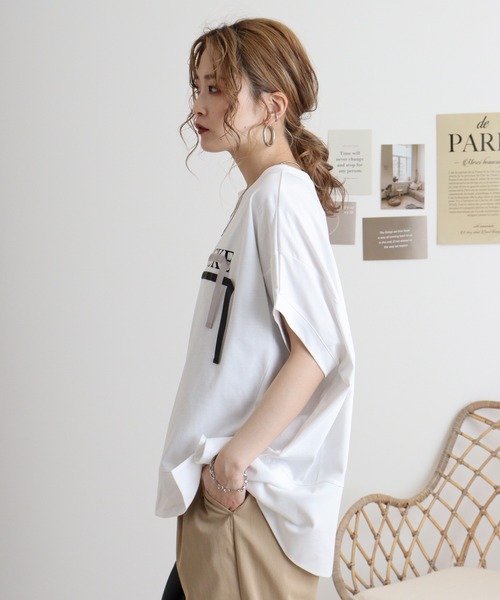 tシャツ Eglantine リボンテープ付きカットソー レディース EGLANTINE tシャツ Eglantine リボンテープ付きカットソー