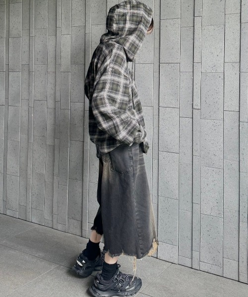 トップス Chikashitsu+ loose check shirt Never mind the XU / Chikashitsu+｜【Chikashitsu +】loose fit