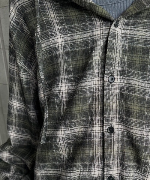 【Chikashitsu +】tartan check hooded shirt Chikashitsu +】tartan check hooded shirt（シャツ/ブラウス