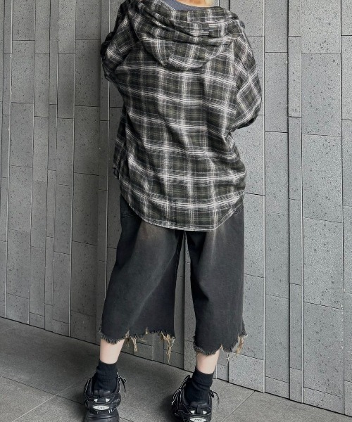 【Chikashitsu +】tartan check hooded shirt 92944338b_81_d_500.jpg