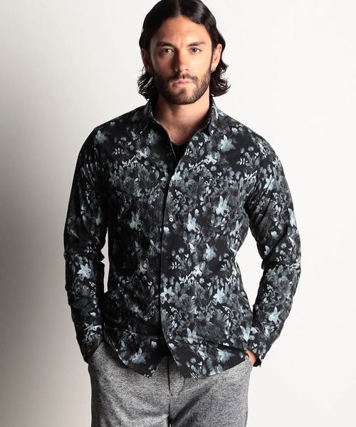 ニコル出品 マイクロミニサッカーボタニカルプリントシャツ｜シャツ/ブラウス