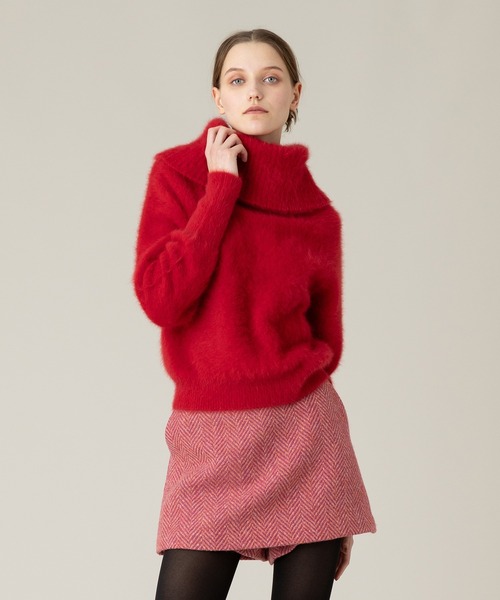 ニット セーター 「LOULOU WILLOUGHBY」カシミヤ混オフタートルプルオーバー レディース