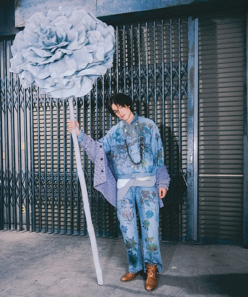 amok デニムジャケット gジャン HAND-PAINT DENIM JACKET メンズ