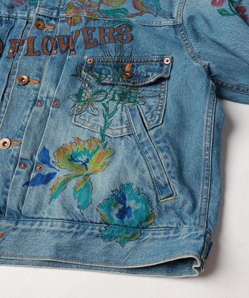 デニムジャケット gジャン HAND-PAINT DENIM JACKET メンズ レディースの画像