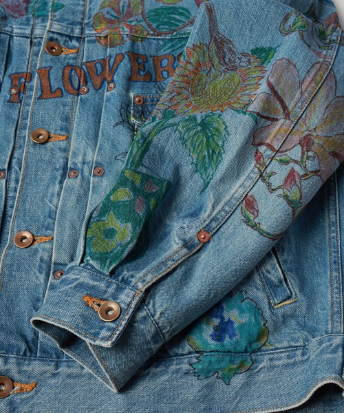 amok（アモク） デニムジャケット gジャン HAND-PAINT DENIM JACKET