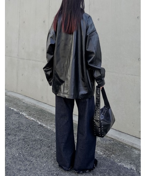 Re:EDIT（リエディ） ブルゾン アウター ミドル丈フェイクレザー