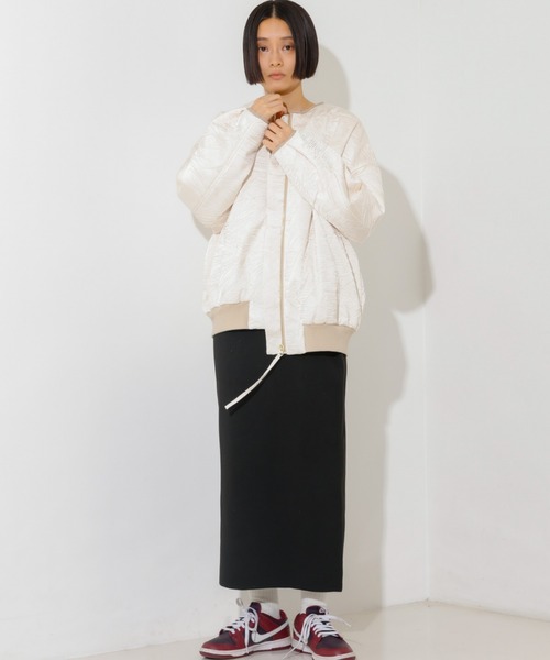 NOMINE（ノミネ） ブルゾン アウター リンクルサテン 中綿ブルゾン