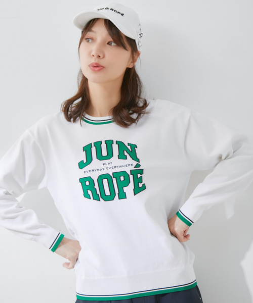 JUN&ROPE'（ジュンアンドロペ） ニット セーター カレッジロゴ長袖