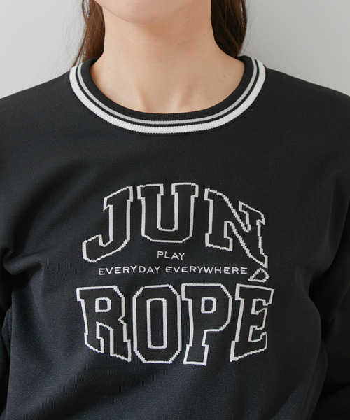 JUN&ROPE' カレッジロゴ長袖ニットプルオーバー JUN&ROPE'｜カレッジロゴ長袖ニットプルオーバー | Rakuten Fashion