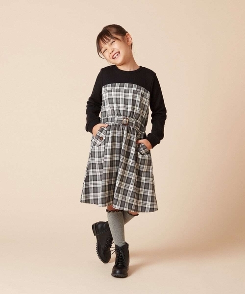 a.v.v ワンピース 120 a.v.v ワンピース 「140-150」トレーナードッキングワンピース
