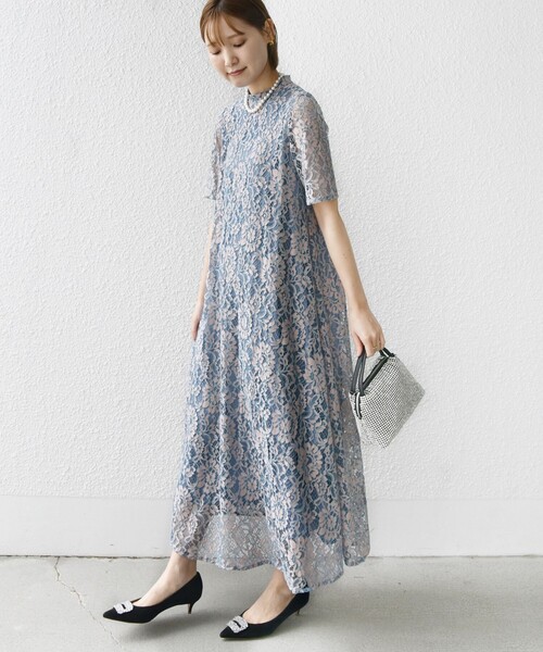 ワンピース 「結婚式・パーティ」kaene:パイピング レース Aライン ワンピースの画像