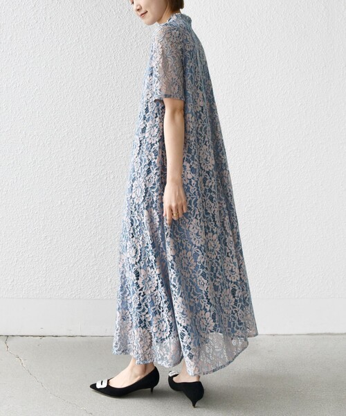 ワンピース 「結婚式・パーティ」kaene:パイピング レース Aライン ワンピースの画像