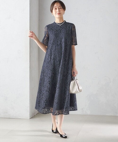 〈結婚式・パーティ〉kaene:パイピング レース Aライン ワンピース kaene ワンピース 「結婚式・パーティ」kaene:パイピング レース