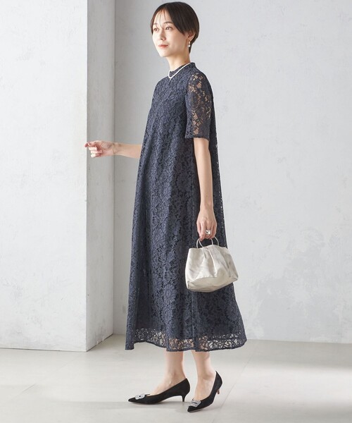 〈結婚式・パーティ〉kaene:パイピング レース Aライン ワンピース kaene ワンピース 「結婚式・パーティ」kaene:パイピング レース