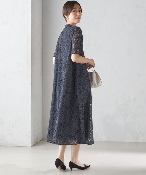 〈結婚式・パーティ〉kaene:パイピング レース Aライン ワンピース kaene ワンピース 「結婚式・パーティ」kaene:パイピング レース