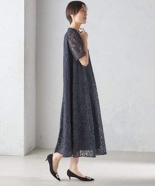 〈結婚式・パーティ〉kaene:パイピング レース Aライン ワンピース kaene ワンピース 「結婚式・パーティ」kaene:パイピング レース