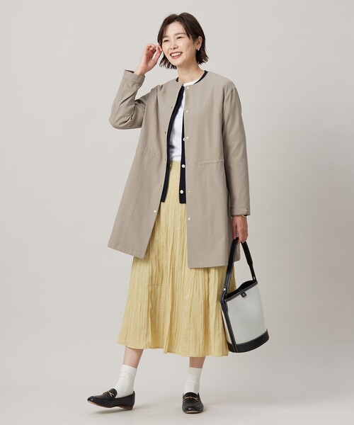 【新品未使用】J.PRESS LADIES ノーカラーコート　ネイビー　11号 ジェイ プレス レディス J.PRESS LADIES 【WEB限定カラーあり